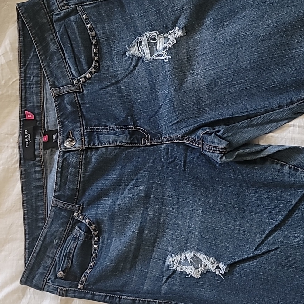 Torrid Denim distressed and studded jeans